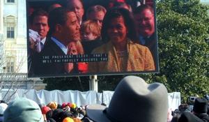 President Barack Obama being sworn in
