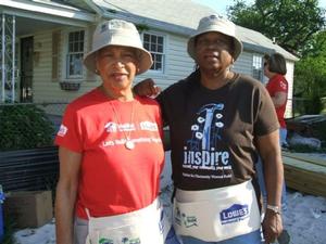 Senator Locke and Delegate Mamye Bacote assisting Habitat for Humanity.